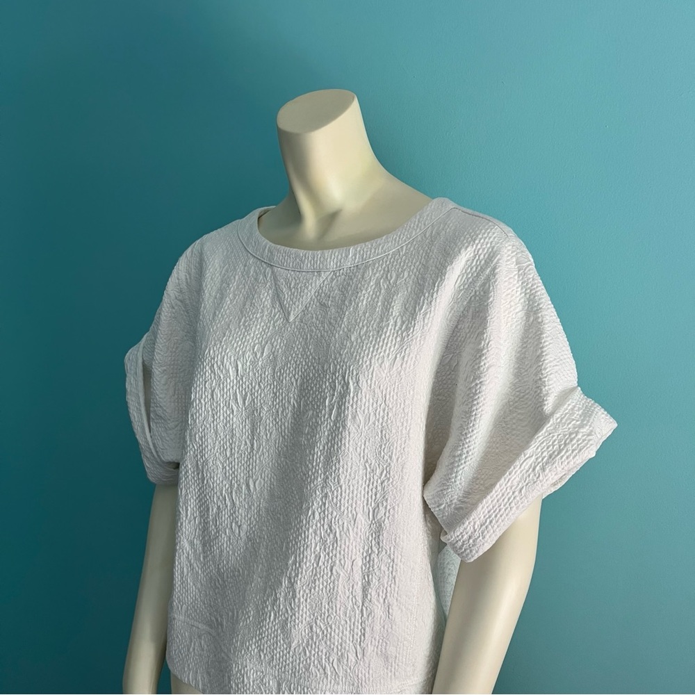 ZARA Trafaluc textured short sleeve box-cut Size S